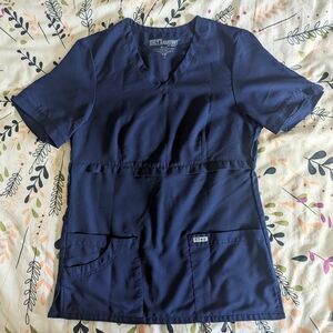 Navy Blue Grey's Anatomy Scrub Top